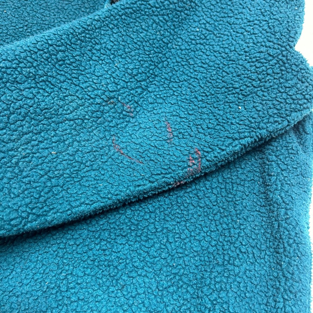 LL Bean USA made fleece quarter zip vintage 90s teal colorway - Picture 4 of 10